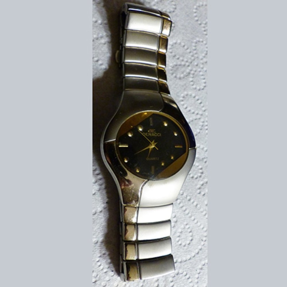 Heavy Denacci Stainless Steel Quartz Wristwatch Water Resistant